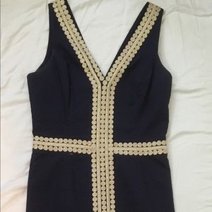 Navy and gold Lilly Pulitzer cocktail dress